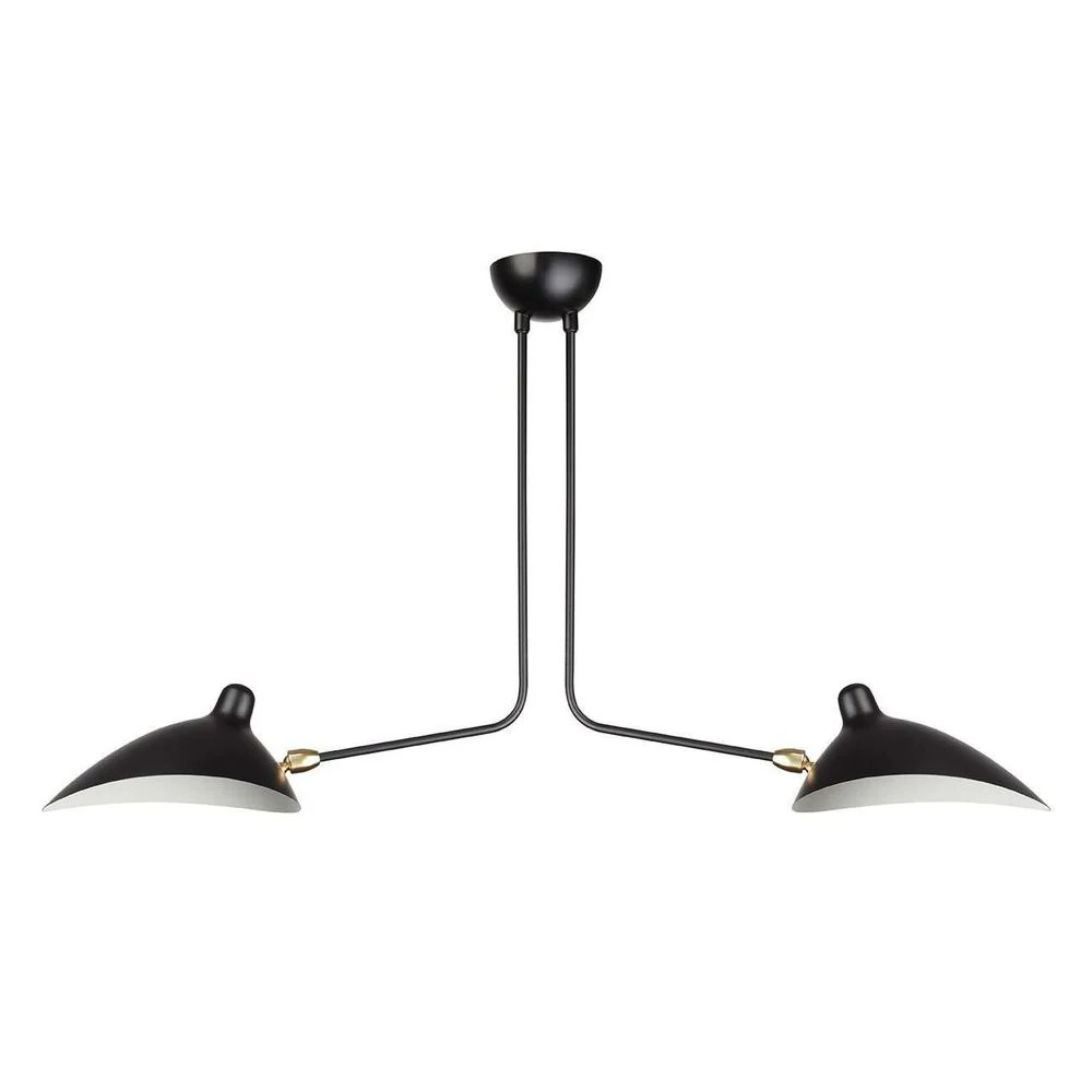 Mid Century Mouille Two Arm Ceiling Lamp | France and Son