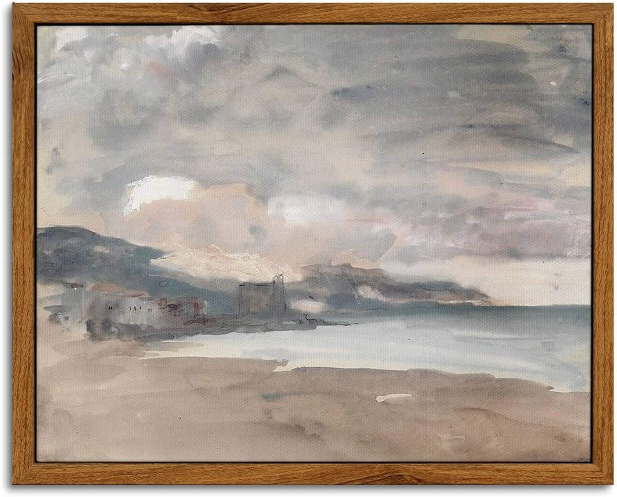 InSimSea Framed Canvas Wall Art View of Nice Watercolor Painting Canvas Prints Wall Decorations B... | Amazon (US)