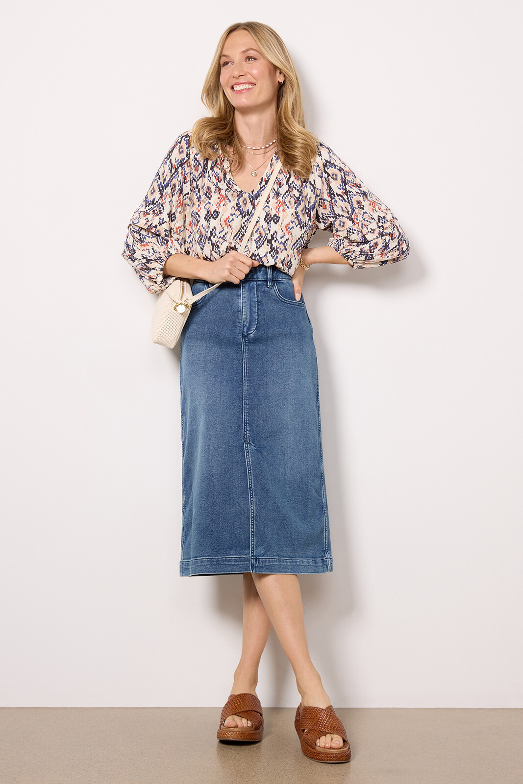 Stretch Terry Midi Skirt | Evereve