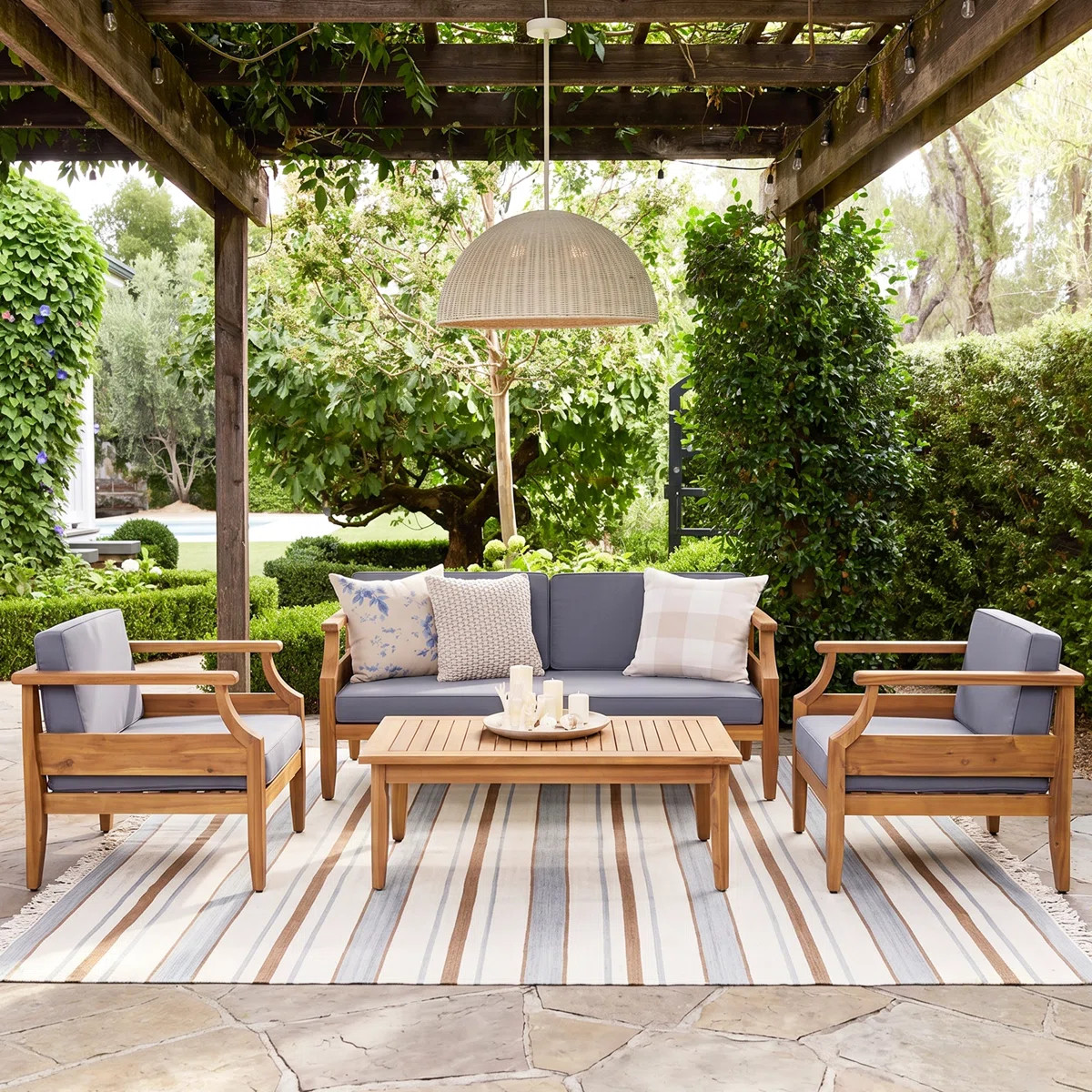 Acacia 4 - Person Patio Conversation Set with Cushions | Wayfair North America
