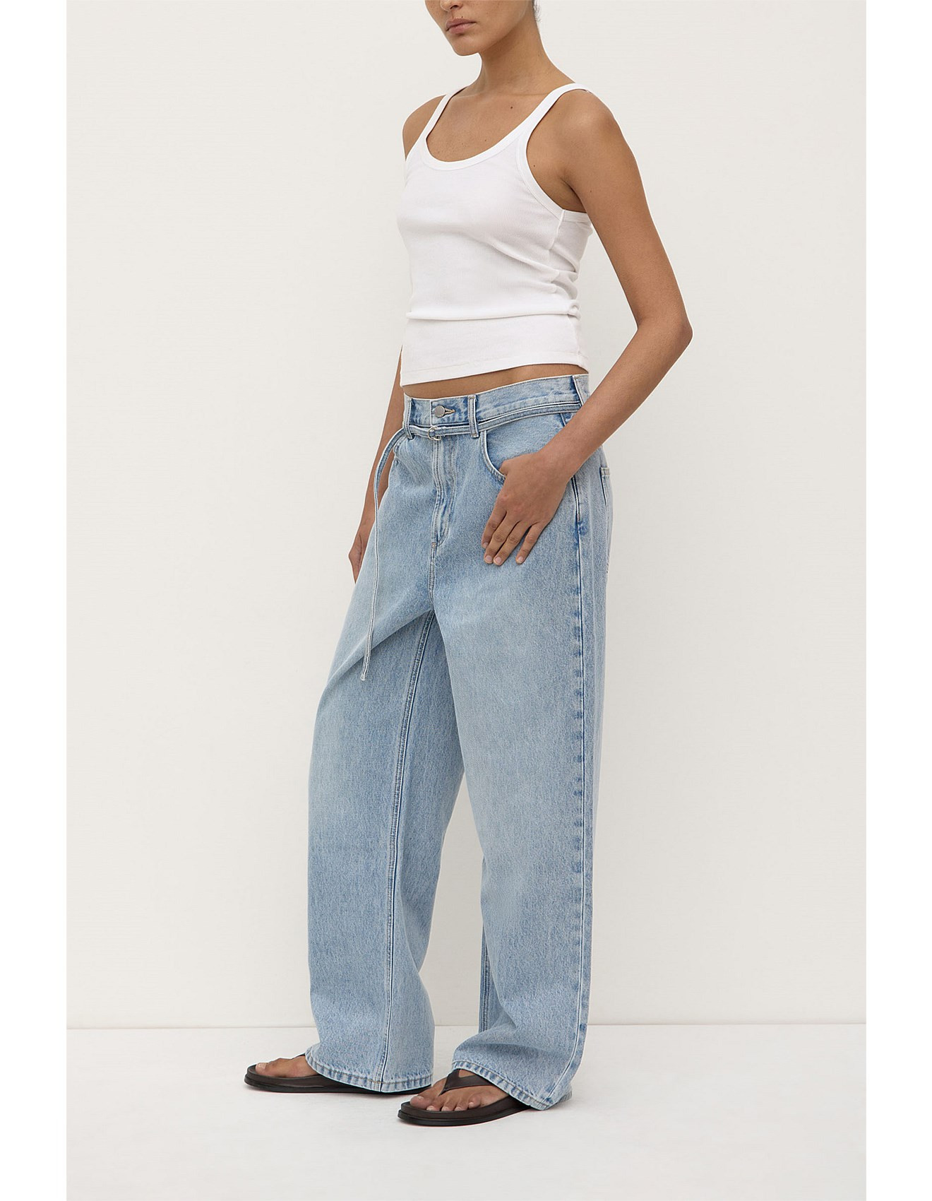 Loose Fit Jean Mid Stone Wash | David Jones (Australia & New Zealand)