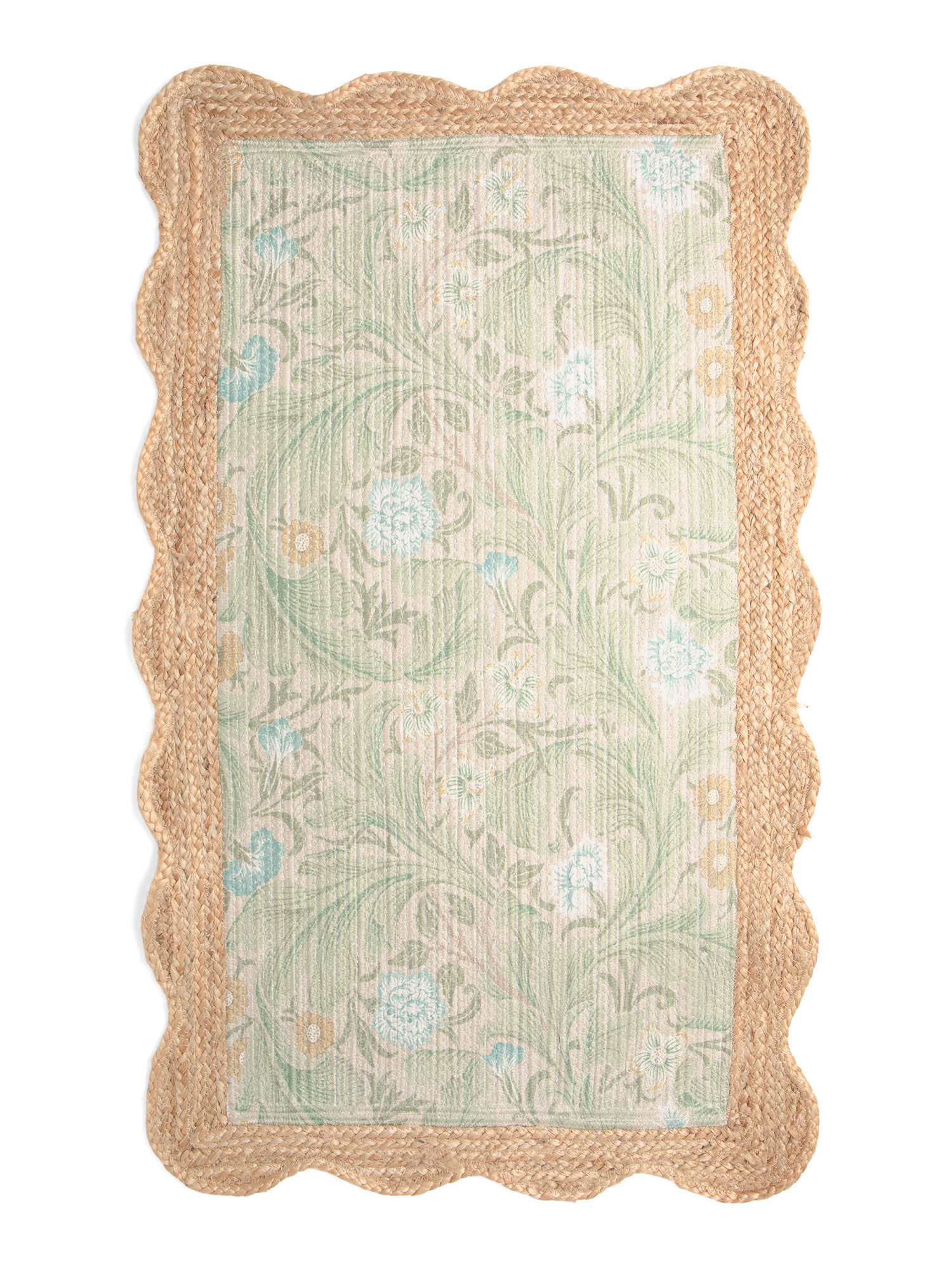 27x45 Leicester Floral Printed Jute Runner | TJ Maxx