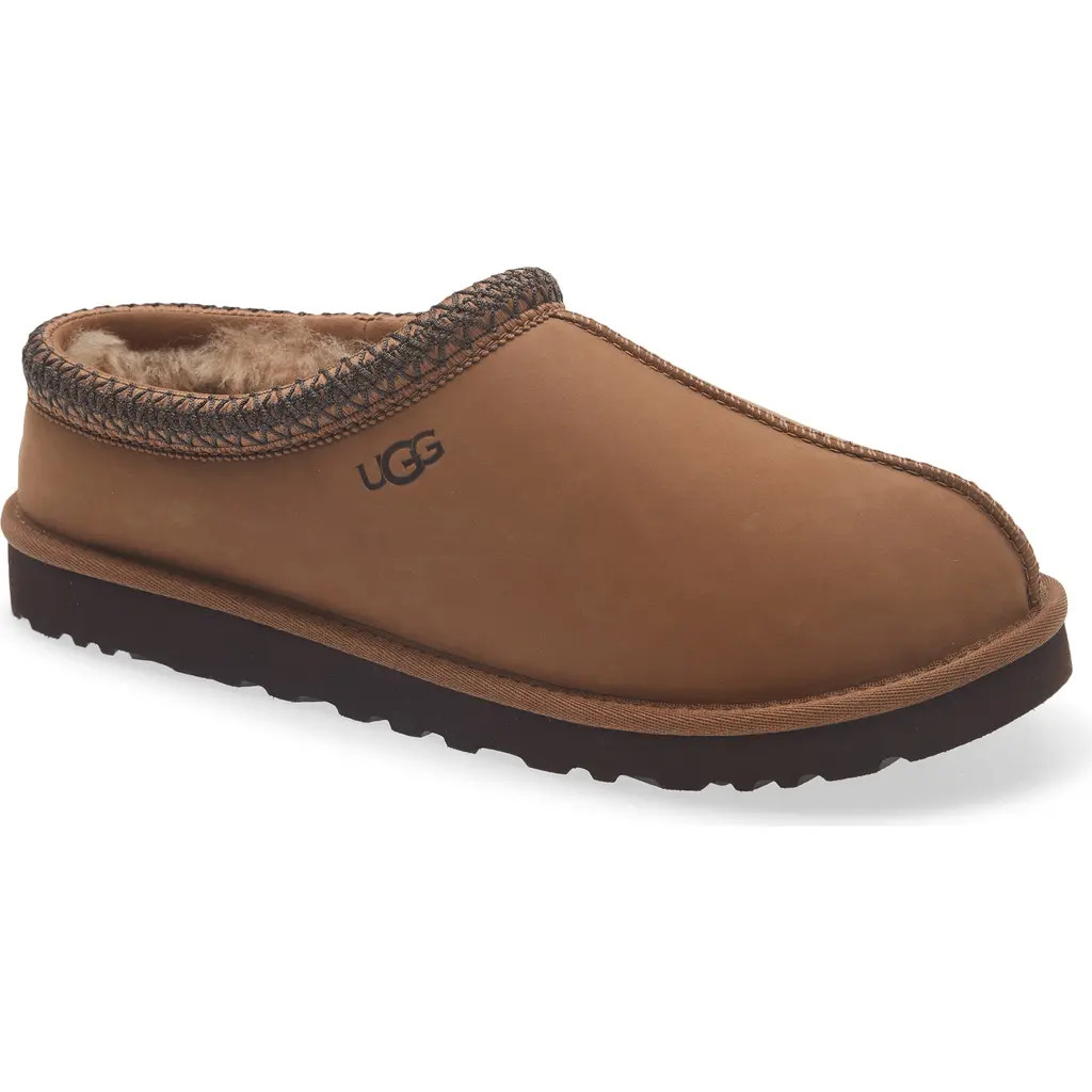 UGG(r) Men's Tasman II Genuine Fur Lined Waterproof Slipper in Dark Chestnut at Nordstrom, Size 9 | Nordstrom