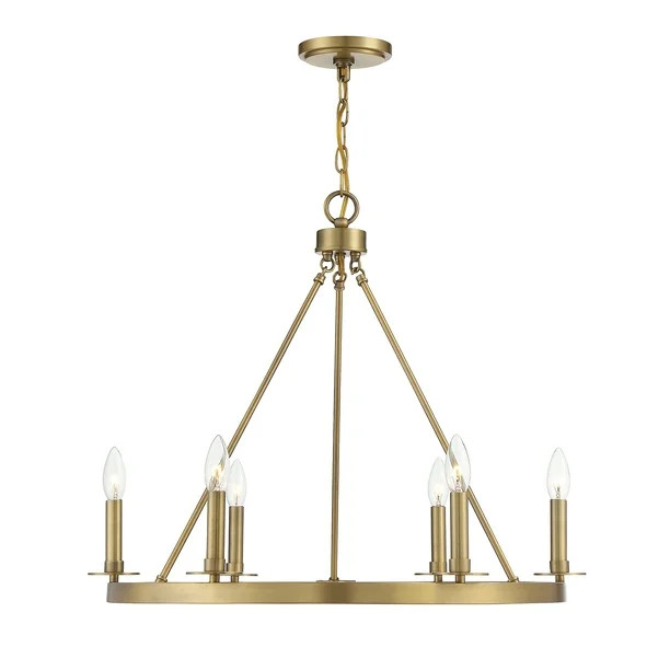Trade Winds Lighting TW30098-NB May 6 Light Chandelier in Natural Brass - Walmart.com | Walmart (US)