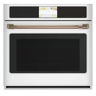 Cafe 30 in. Single Electric Smart Wall Oven with Convection Self-Cleaning in Matte White CTS90DP4... | The Home Depot