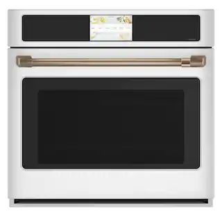 Cafe 30 in. Single Electric Smart Wall Oven with Convection Self-Cleaning in Matte White CTS90DP4... | The Home Depot