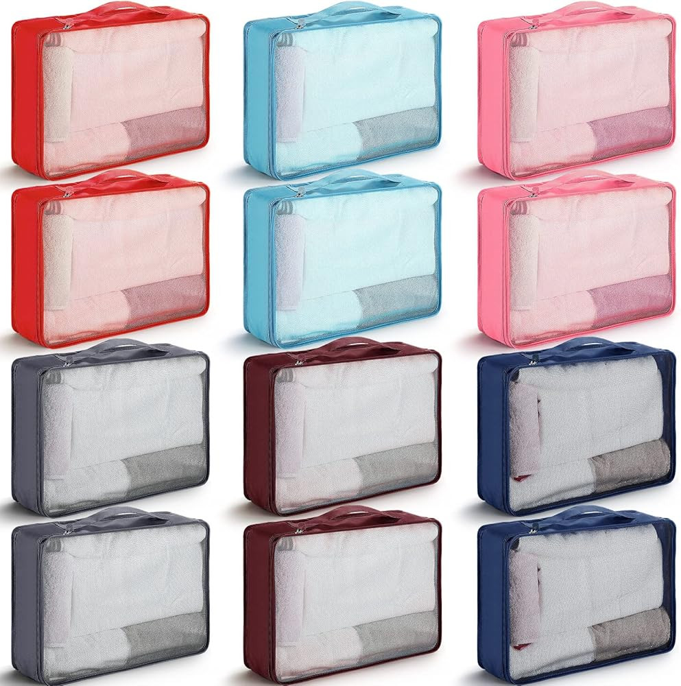 Tudomro 12 Pcs Large Packing Cubes Luggage Organizers for Suitcase Mesh Travel Organizer Bags Tra... | Amazon (US)