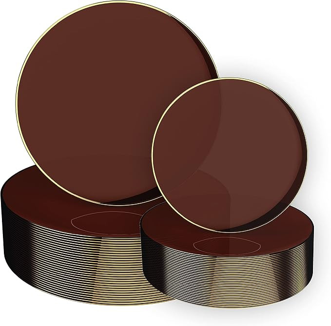 LUXE PARTY NYC Plastic 60 Pack Dinnerware Plates | Disposable|30-7.5"| 30-10.25" | Salad Plate| A... | Amazon (US)