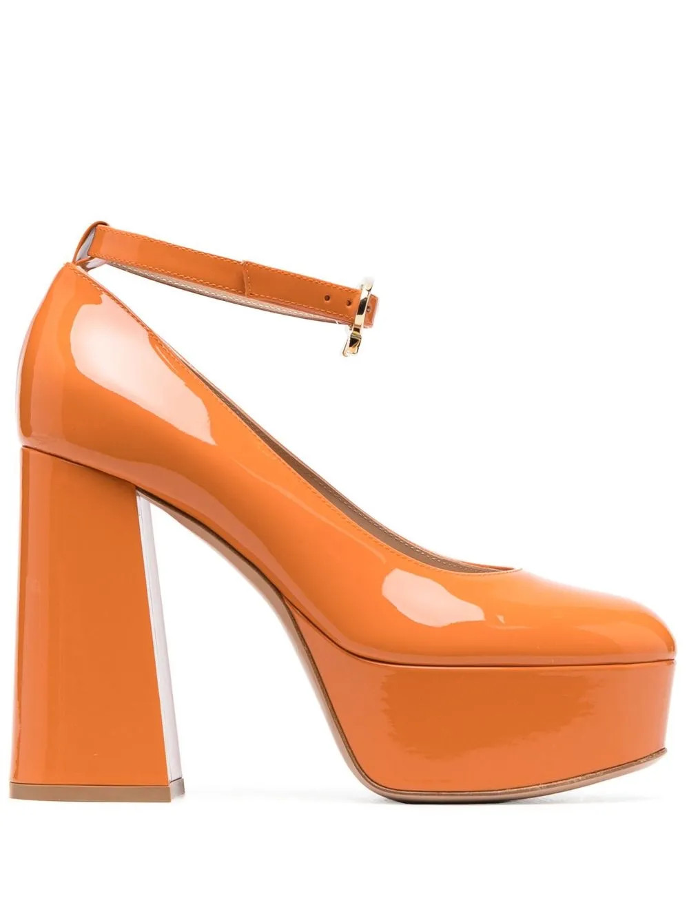 Gianvito Rossi high-shine Finish 120mm Pumps | Orange | FARFETCH | Farfetch Global