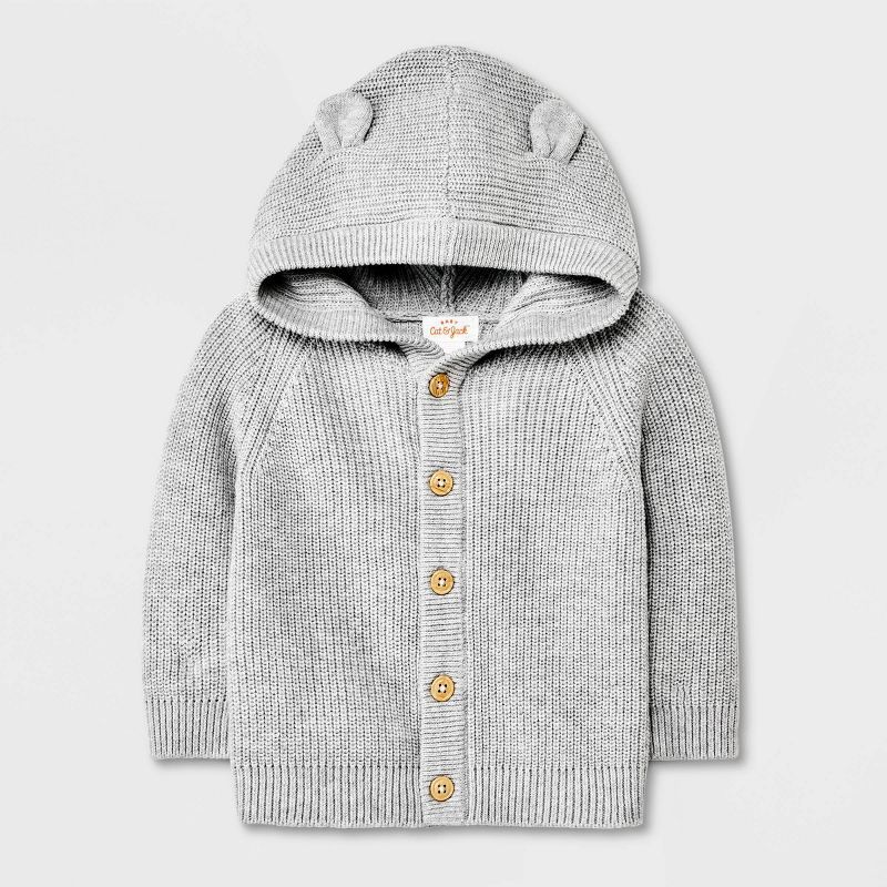 Baby Critter Button-Up Cardigan Sweater - Cat & Jack™ Gray | Target