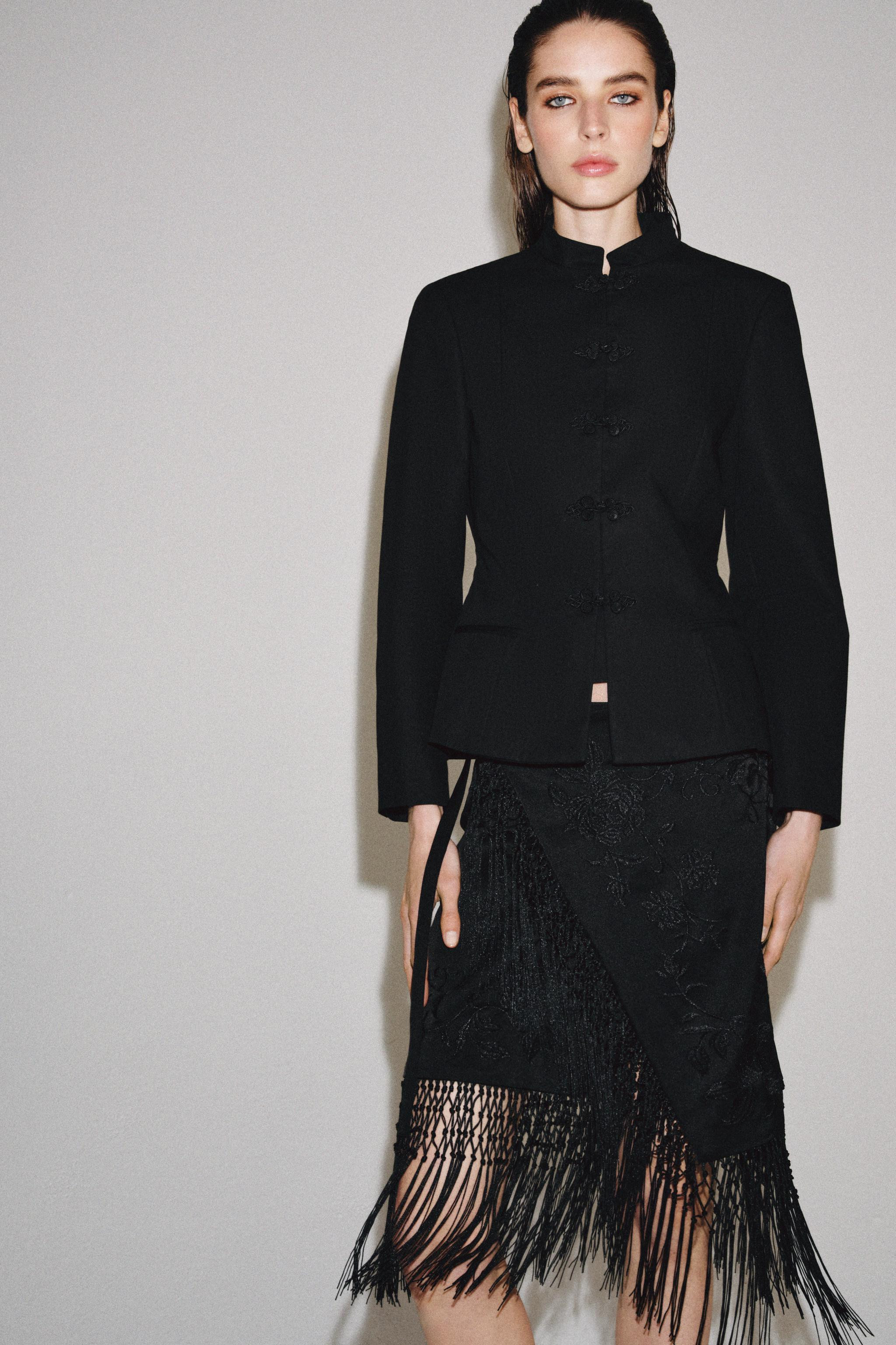 ZW COLLECTION EMBROIDERED FRINGED SKIRT | Zara UK