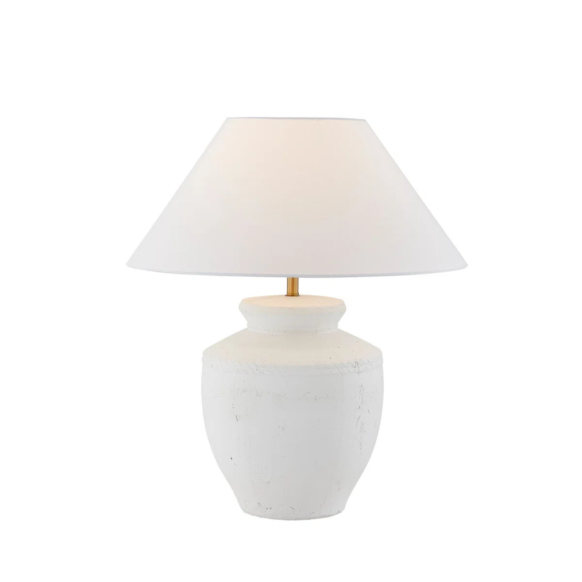 Ifeyinwa 25.5" Table Lamp with Linen Shade, White | Wayfair North America