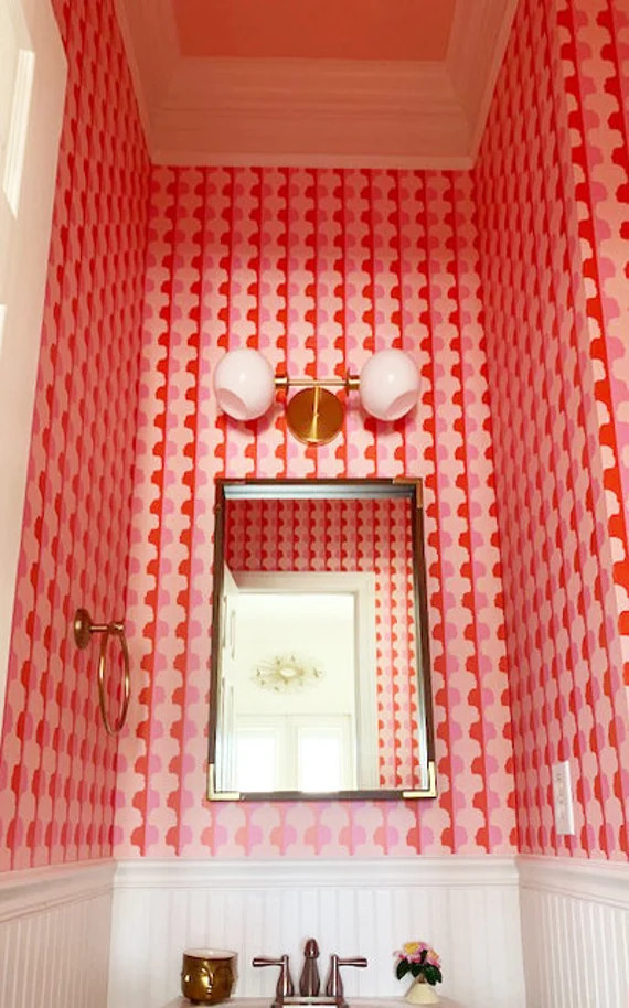 Removable Wallpaper / Mirror Mirror Face Print / Perfect for renters and DIY projects | Etsy (US)