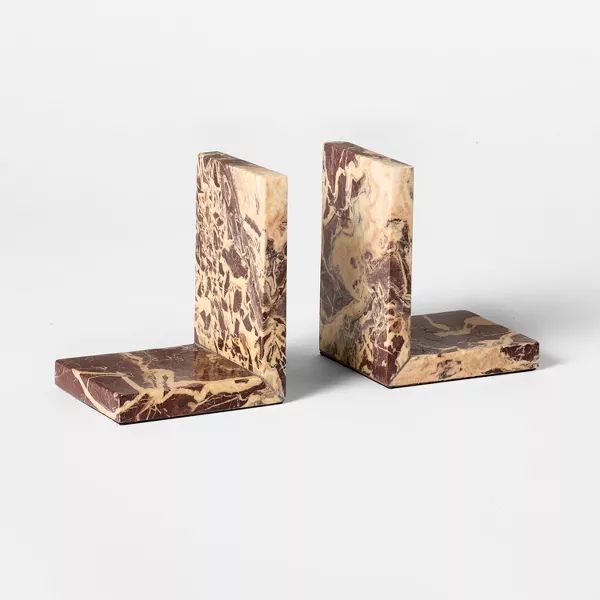 Decorative Set 2 Levanto Bookends - Threshold™ designed with Studio McGee: Elegant Marble, Spot... | Target