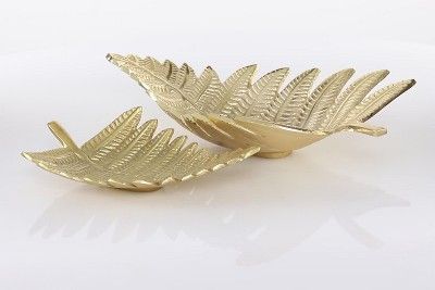 Set of 2 Contemporary Leaf Trays Gold - Olivia & May | Target