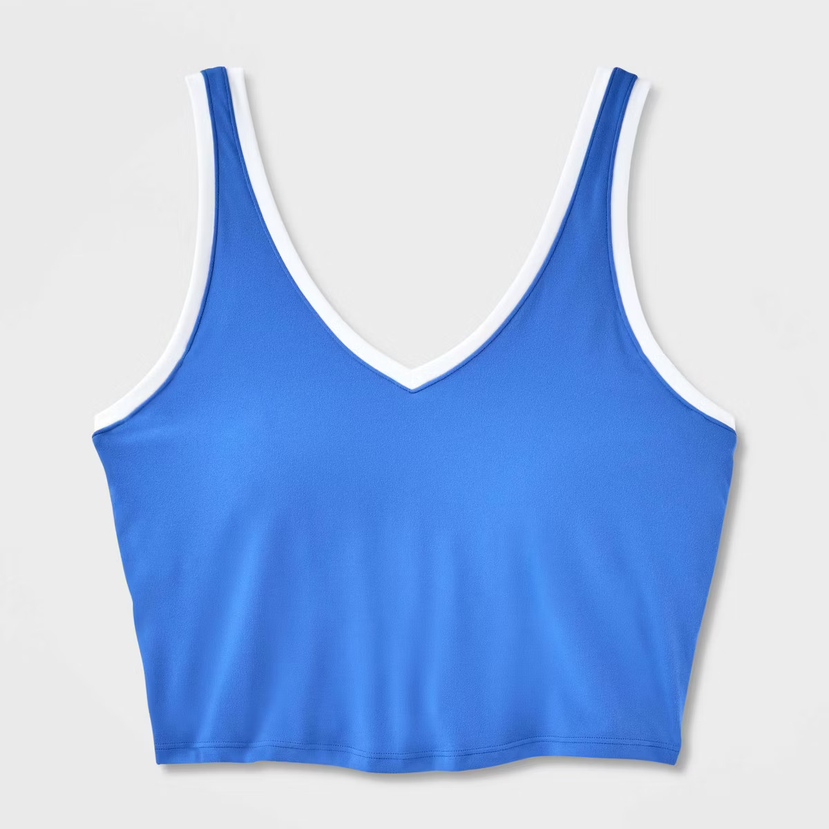 Women's Everyday Soft Light Support Contrast V-Neck Cropped Sports Bra - All In Motion™ | Target