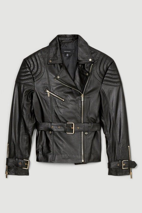 Leather Buckle Moto Jacket | Karen Millen US