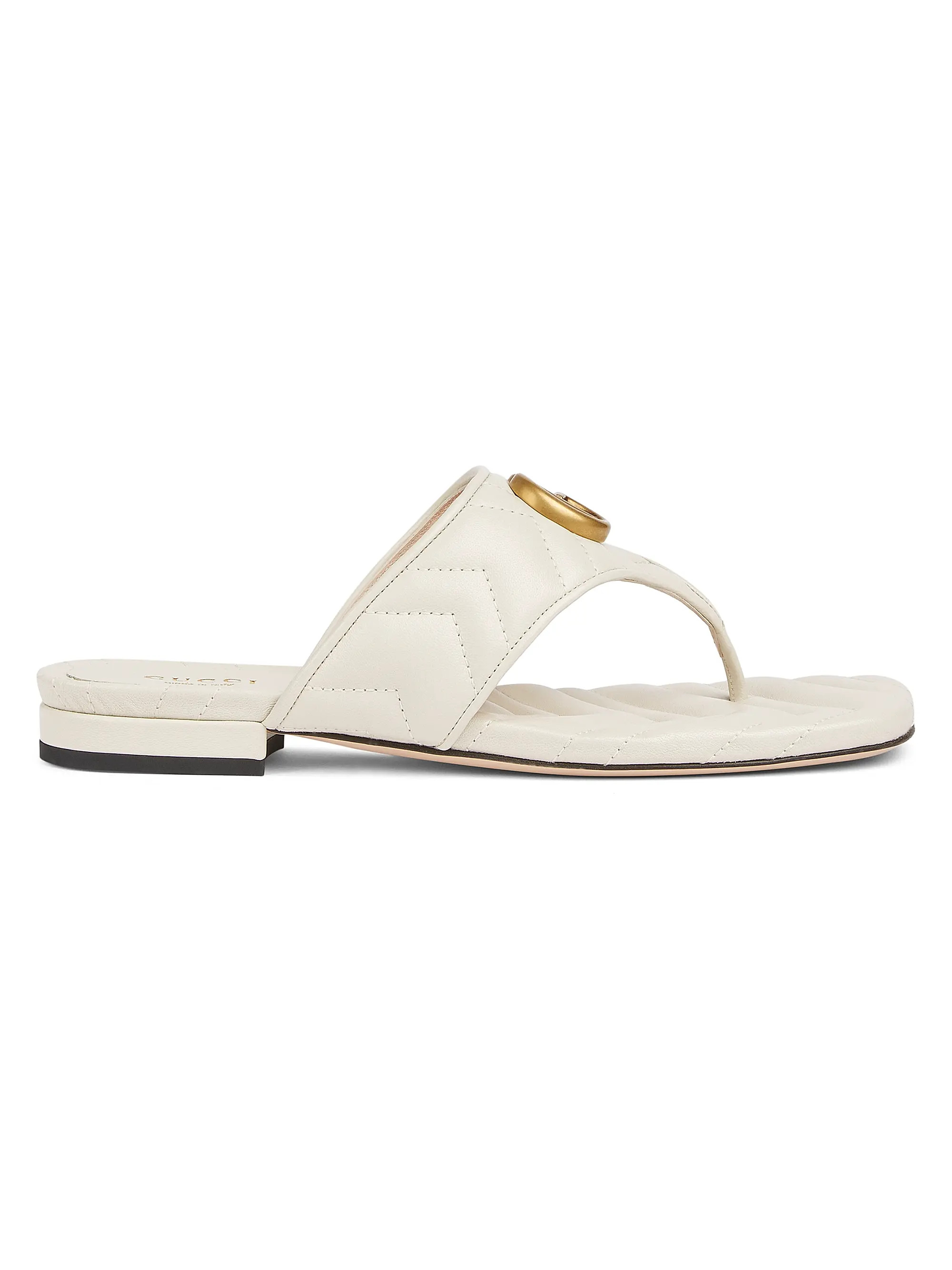 Shop Gucci Quilted Marmont Leather Sandals | Saks Fifth Avenue | Saks Fifth Avenue