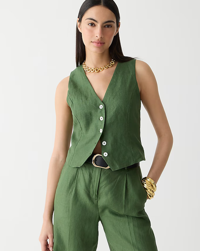 Slim-fit linen vest | J. Crew US