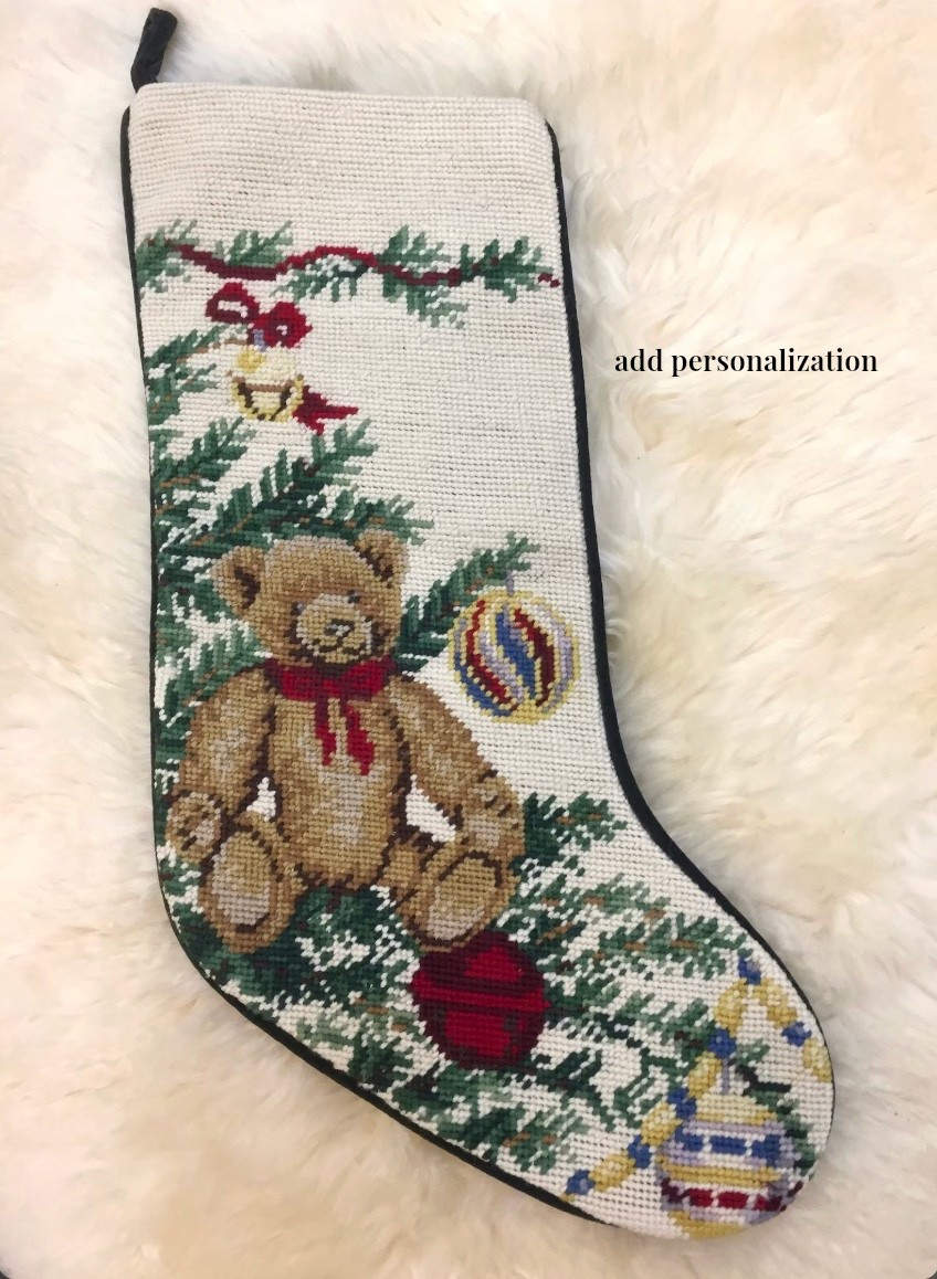Heirloom Holiday Stocking you can personalize.

Christmas Decor. Christmas Stocking. Personalized. Teddy Bear Stocking. Holiday Decor. Lavender Rose Home. Classic Christmas.

#LTKHoliday #LTKHome #LTKSeasonal