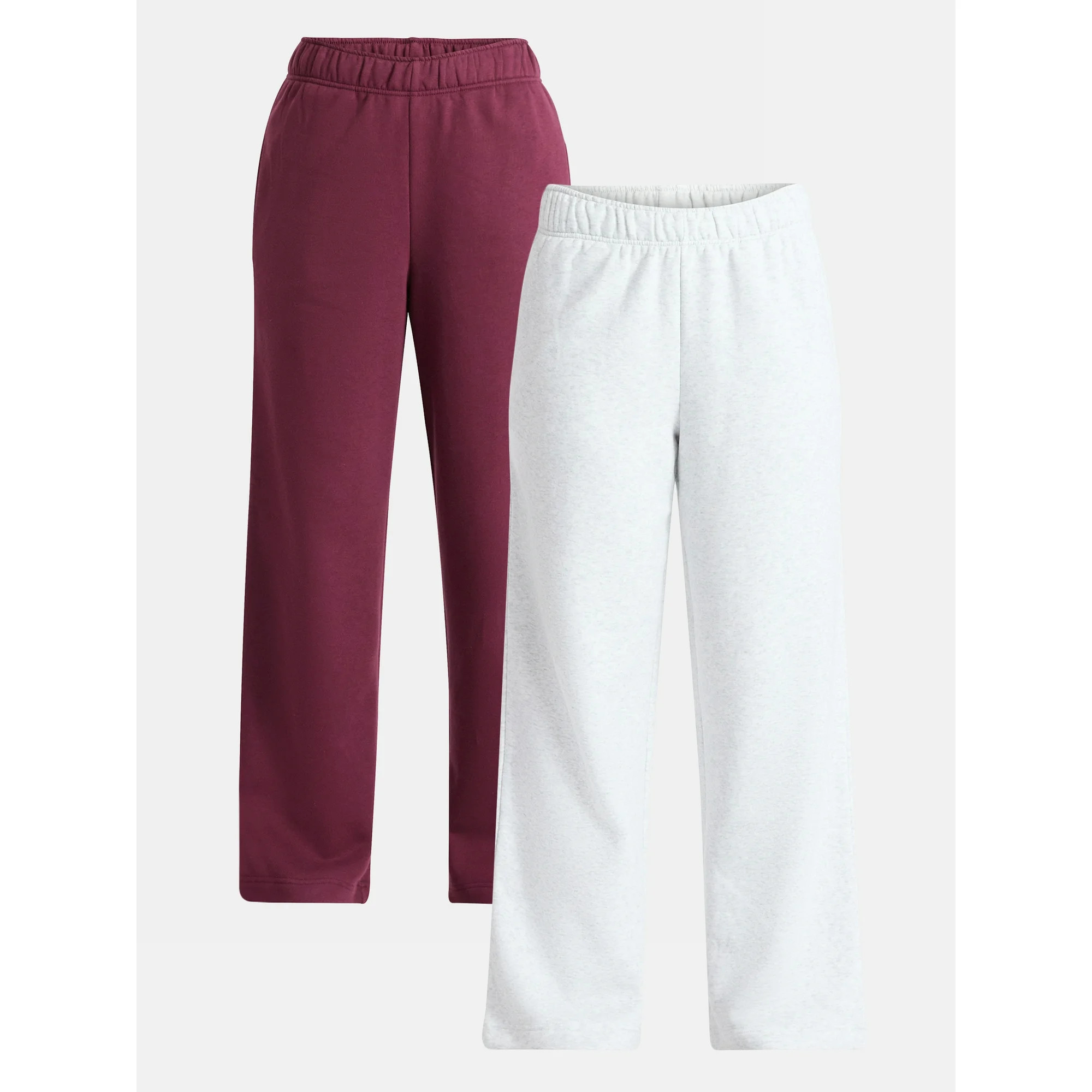 No Boundaries Soft Fleece Wide Leg Pants, 30” Inseam, 1 or 2-Pack, Women’s XXS-4X | Walmart (US)