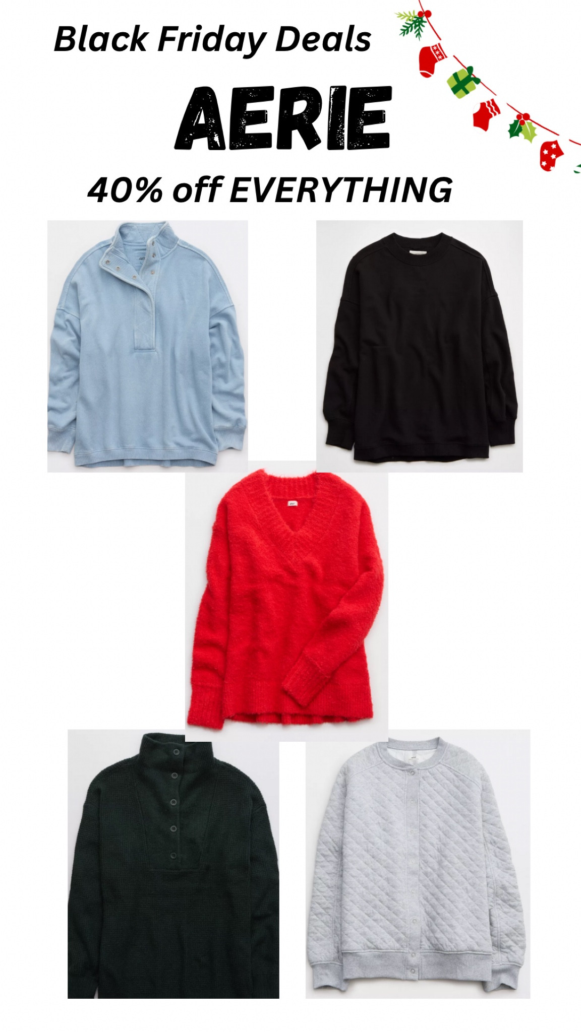 Aerie’s 40% off Black Friday Deal is live! Stock up on all your favorites or grab that piece you’ve been eyeing! 

Sweaters, cold, aerie, American Eagle, gifts for her, gift guide, aerie sale

#LTKMidsize #LTKSaleAlert #LTKCyberWeek