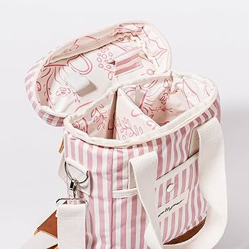 Business & Pleasure Co. Wine Cooler Tote Bag - Laurens Pink Stripe | Amazon (US)