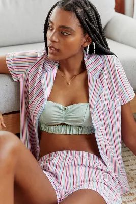 Roller Rabbit Two-Piece Party Striped Polo Pajama Set | Anthropologie (US)