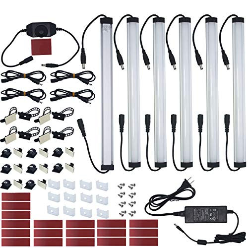 Litever Kitchen Under Cabinet LED Lighting Kit Plug-in, Super Bright, 6 PCS 12 Inches Light Bars, Da | Amazon (US)