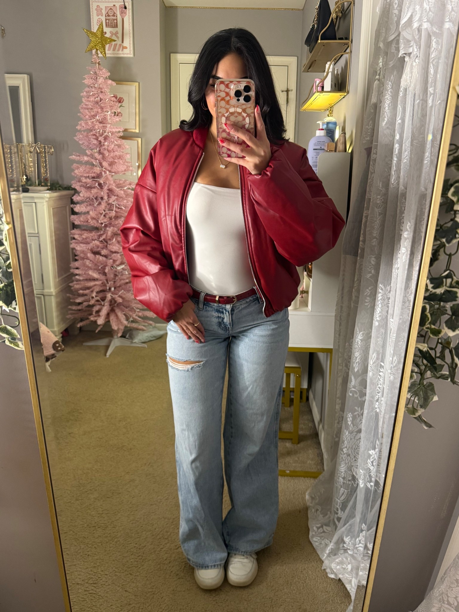 Jacket + top size small, jeans size 25!

#LTKGiftGuide #LTKHoliday #LTKSeasonal