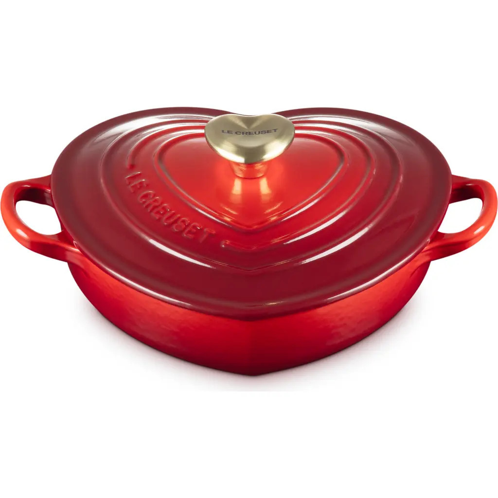 Le Creuset Signature Cast Iron Heart Cocotte in Cerise at Nordstrom | Nordstrom