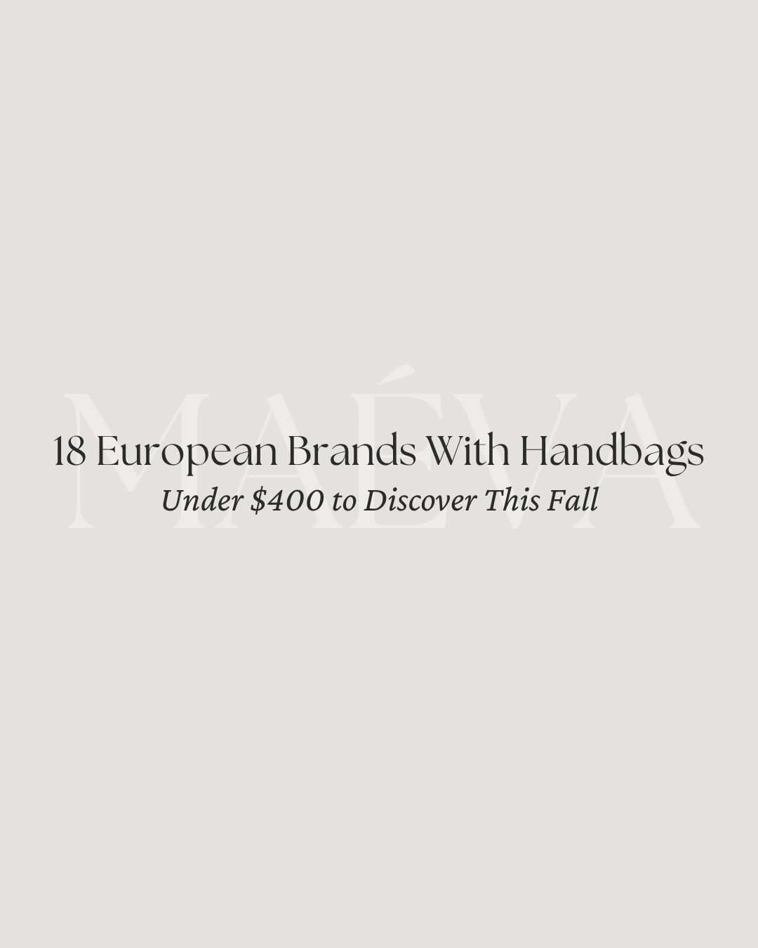 18 European Brands With Handbags Under $400 to Discover This Fall 👜

There are so many beautiful handbags catching my eye for fall right now, from rich suede and deep brown leather to croc-embossed finishes, sculptural shoulder bags and polished everyday styles 🤎

For this edit, I rounded up 18 European brands with select handbag styles under $400 that I’m personally loving for fall, including plenty of new arrivals from Coccinelle, Pourchet, Lancaster, nat & nin and more!

👜 Discover the full edit now live on maevawithamour.com, where you can explore all 18 brands in detail, learn a little more about each one and shop the featured styles

🤍 You can also shop the complete edit on ShopMy @ maevawithamour under ‘French & EU Bags’, where I’ve gathered all of the handbags featured here, plus even more fall finds under $400 from additional European brands - link in bio 

👉 Save this post for your next handbag search, and follow for more French & European brand discoveries, thoughtful shopping edits and timeless style inspiration

With Amour, M.

#LTKootd #LTKTravel #LTKSeasonal