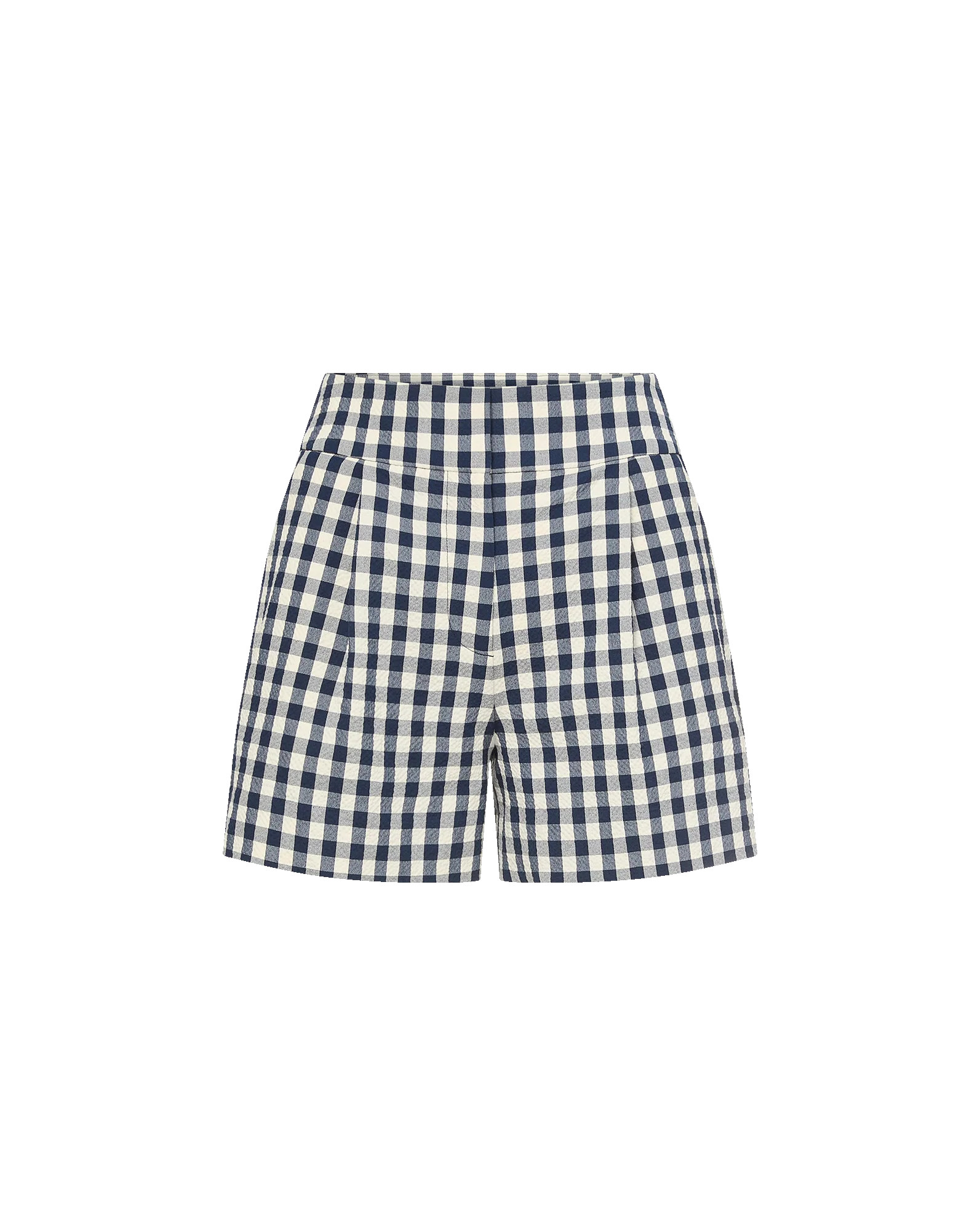 Haina Gingham Short in Navy/Dove White | Veronica Beard | Veronica Beard