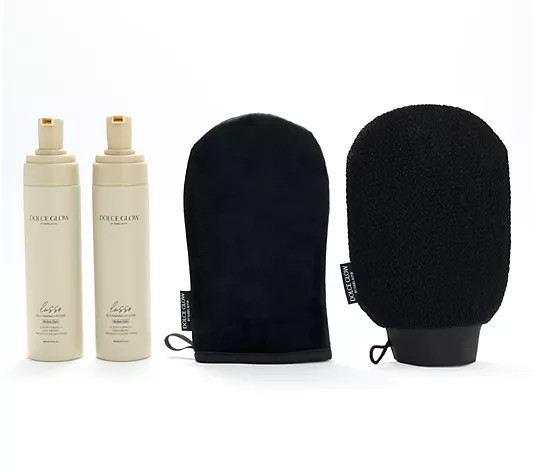 Dolce Glow Lusso Self-Tanning Mousse Duo w/ Mitts - QVC.com | QVC