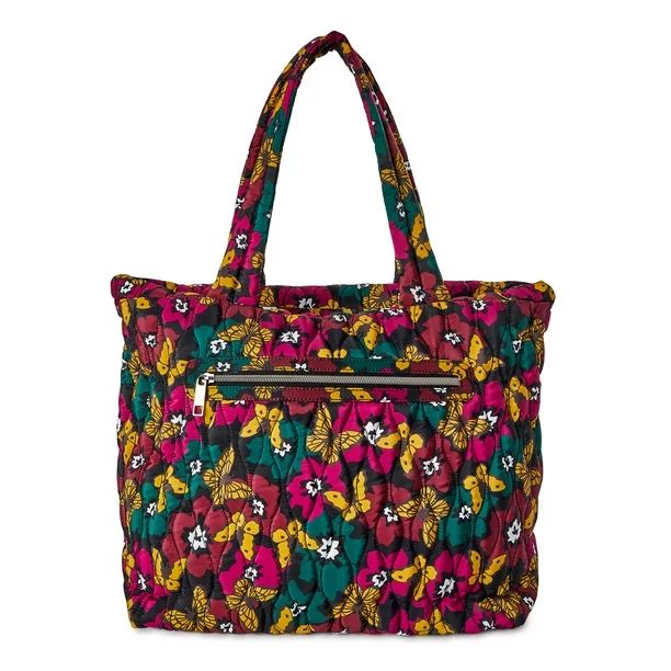 Time and Tru Women's Tara Tote Bag, Butterfly Floral | Walmart (US)
