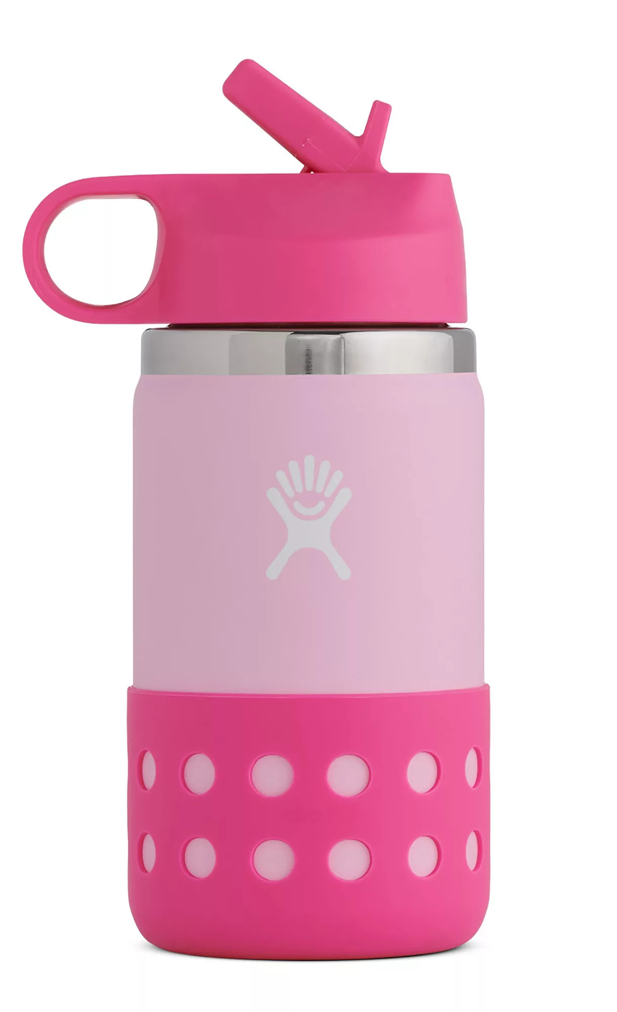 Hydro Flask 12 oz. Kids' Wide Mouth Bottle with Straw Lid and Boot, Pink | Dick's Sporting Goods