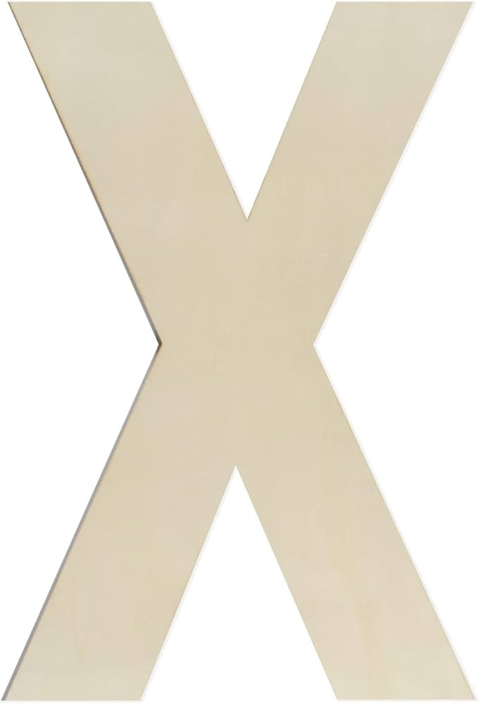 Wooden Letters 12 Inch, Big Wooden Letter X Shapes Cutouts Blank Unfinished Large Wood Alphabet L... | Amazon (US)