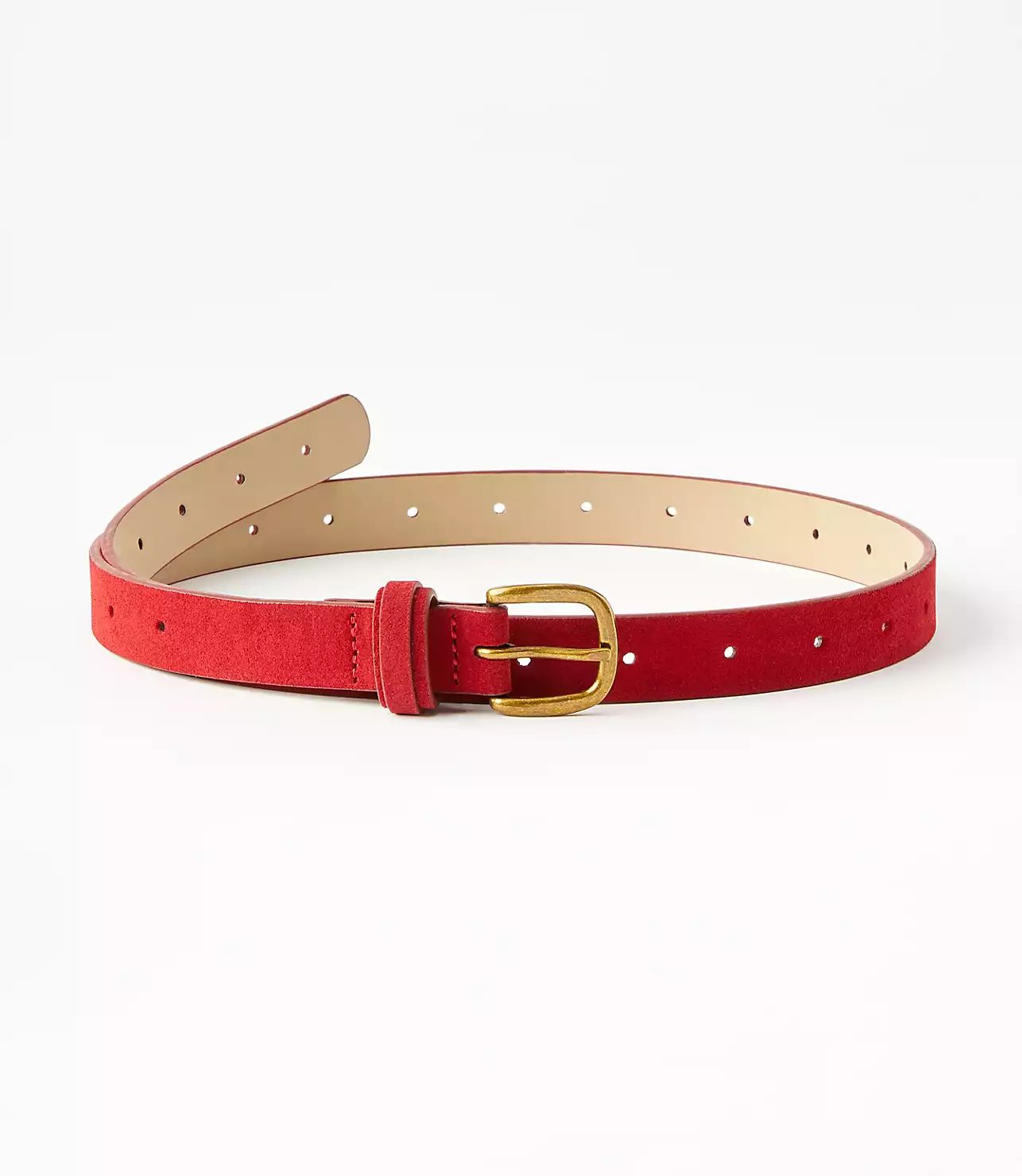 Perforated Suede Belt | LOFT