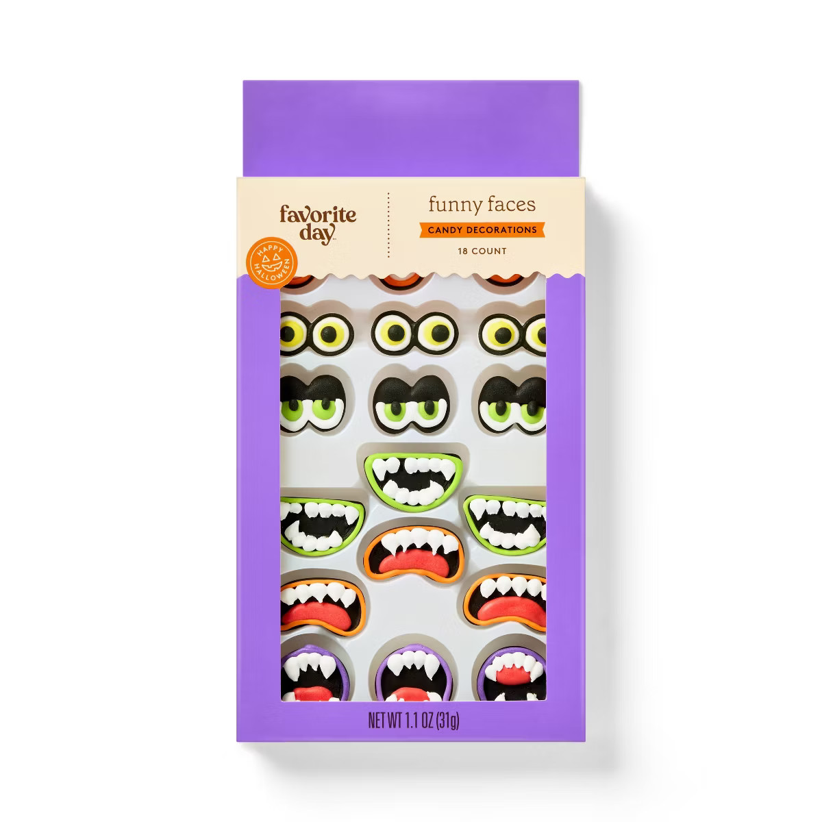 Funny Faces Candy Decorations - 12ct /1.1oz - Halloween - Favorite Day™ | Target