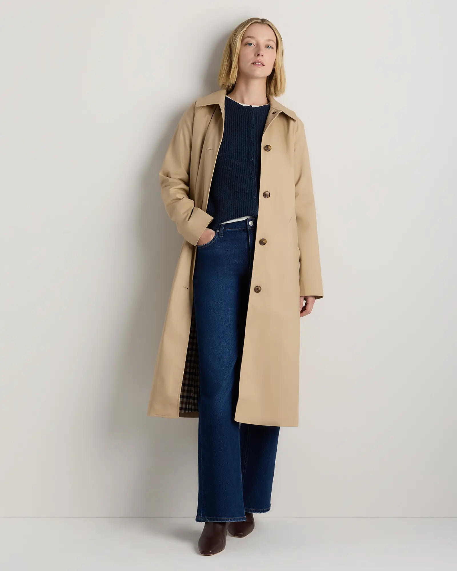 Comfort Stretch Mac Coat in Light Khaki | Quince