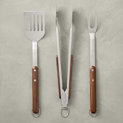 Williams Sonoma Walnut Grill Tools, Set of 3 | Williams-Sonoma