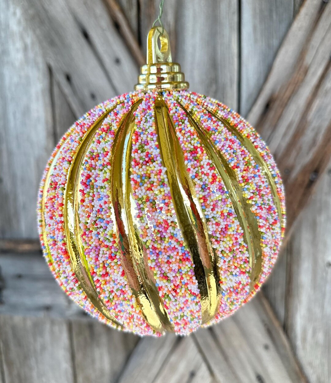 Swirled Sprinkled Gold 6 Inch Shatterproof Ornament - Etsy | Etsy (US)