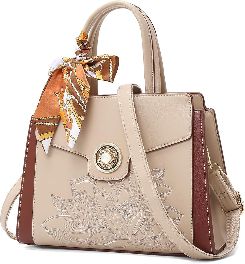 FOXLOVER Satchel Handbags for Women Designer Leather Tote Bag Top Handle Purses Cross body bag wi... | Amazon (US)