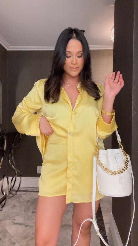 Obsessed with this yellow matching set by show me your mumu! Comes in a ton of colors. I have the black too. The bottom is actually a skort and I’m wearing a sz medium here and a small in the top. #bucketbag #showmeyourmumu #giginewyork #matchingset 

#LTKitbag #LTKstyletip #LTKSeasonal