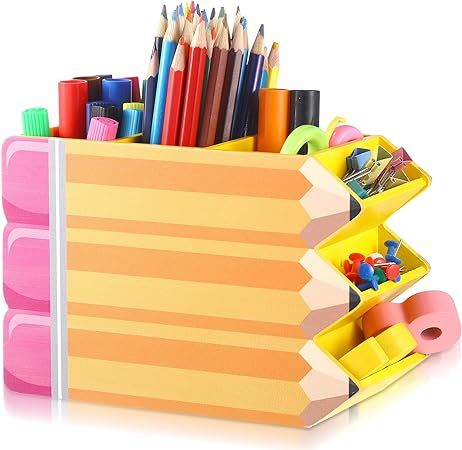 Teacher Appreciation Gifts Pencil Shape Pencil Organizer Teacher Desktop Pencil Holder for Women ... | Amazon (US)