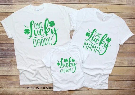 Mommy and Me St. Patrick's Day Shirts, Mommy and Son, Mom and Daughter, One Lucky Daddy, Lucky Ch... | Etsy (US)