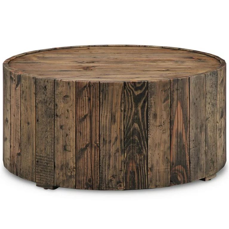 Magnussen Dakota Round Coffee Table with Casters in Rustic Pine | Walmart (US)