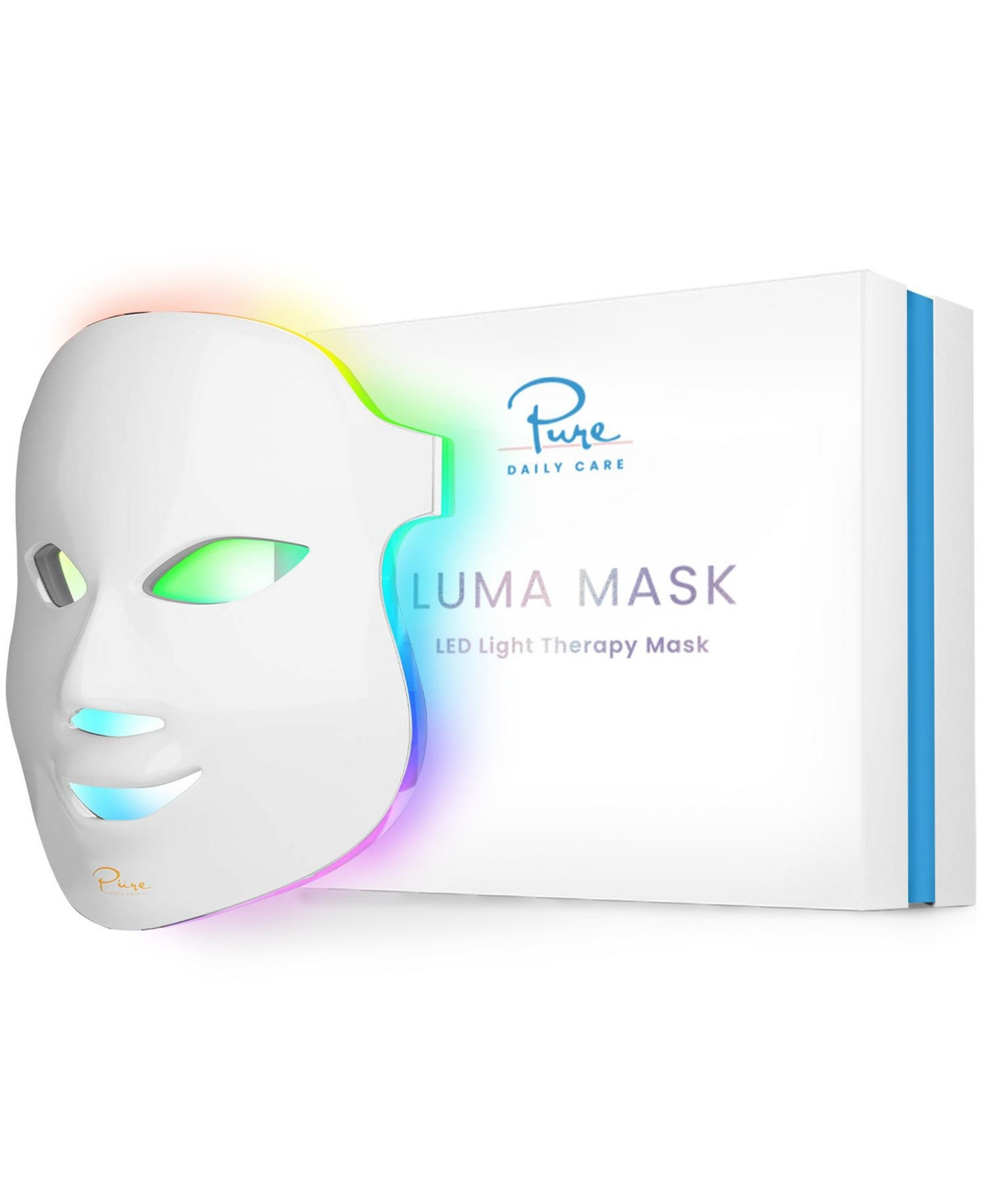 Pure Daily Care - Luma Mask Led Skin Therapy - Home Skin Rejuvenation & Anti-Aging Light Therapy - 7 Color Led - Facial Skin Care - White | Macy's