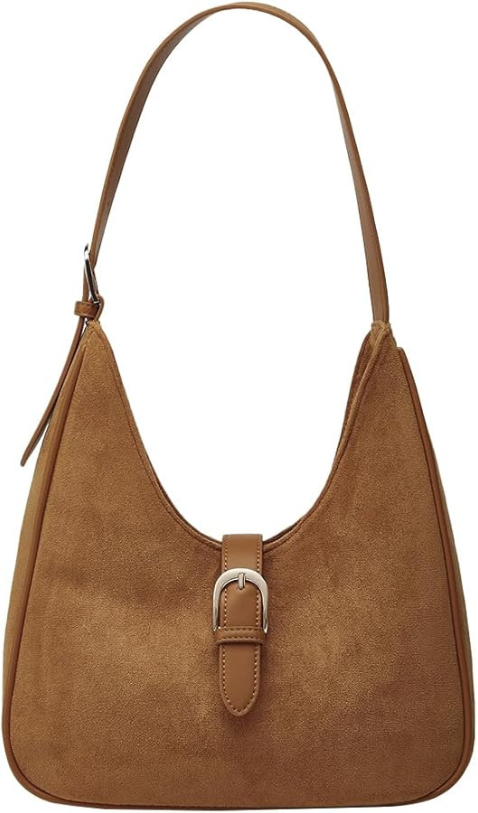 Amazon.com: Suede Shoulder Bags For Women Retro Fall Clutch Saddle Bag Small Tote Bag Y2K Satchel... | Amazon (US)