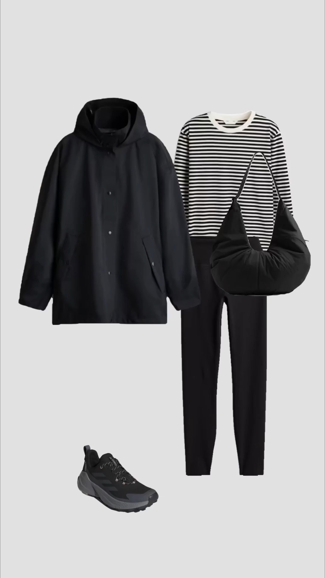 Black Hooded Rain Jacket, White Striped Long Sleeve T-shirt, High Waisted Active Leggings & Hiking Trainers Autumn Dog Walk Outfit 🍂

• countryside outfits hiking outfit seaside Cornwall outfits uk 2026 autumn winter outfit casual style walking outfits coastal outfit activewear school run outfit rainy day outfits everyday outfit comfy outfits raincoat with hood waterproof •

#LTKuk #LTKautumn #LTKfitness
